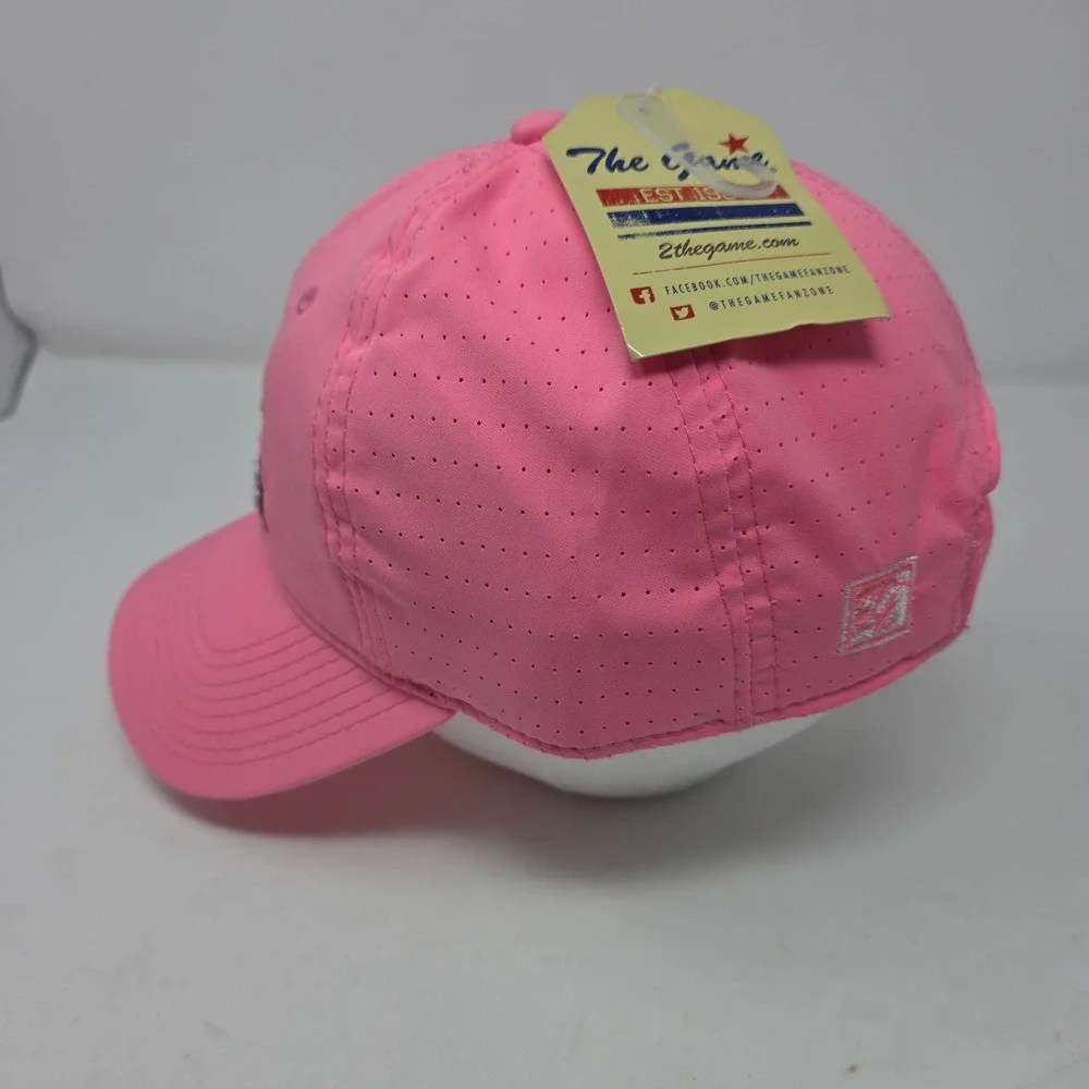 The Game Hat Womens OS Pink Embroidered Anchor State Logo Stretch Breathable NWT